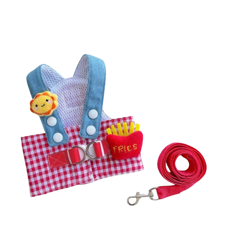French Fries Costume with Leash for Cats