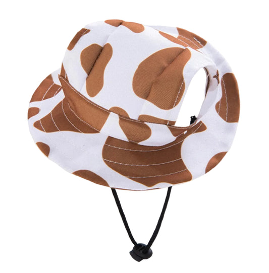 Cow print bucket adjustable hat 