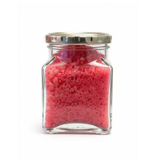 JarHangover Cure of pink energizing bath salts with organza gift bag